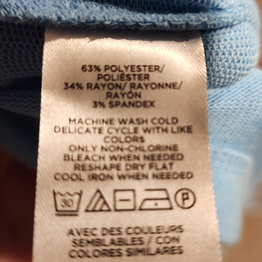 LOFT Light Blue Cowl Neck Sweater Size Large PTP 22 In. - Picture 6 of 6